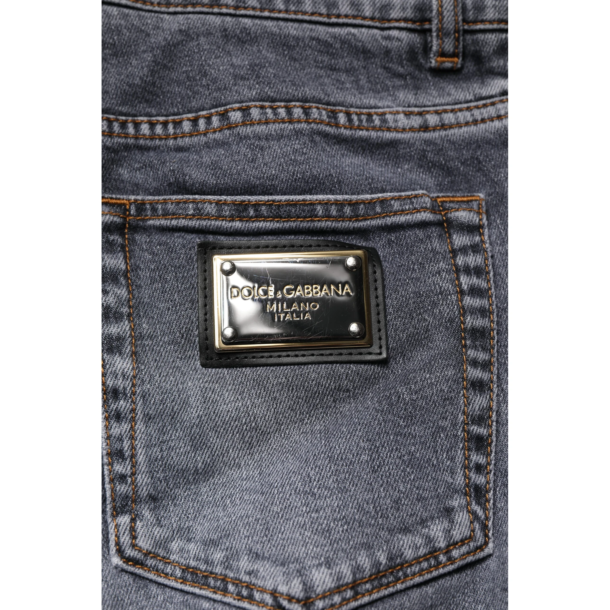 Dark Gray Cotton Stretch Skinny Denim Jeans