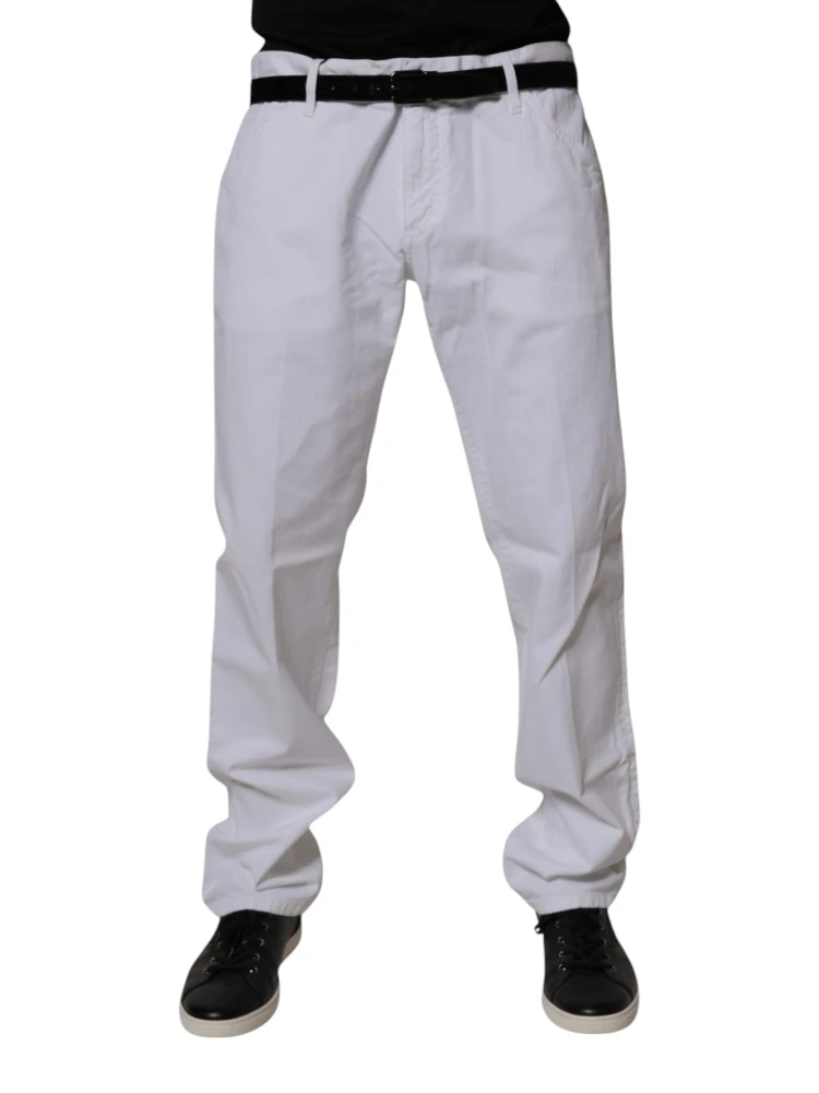 White Cotton Straight Men Denim Jeans alternative