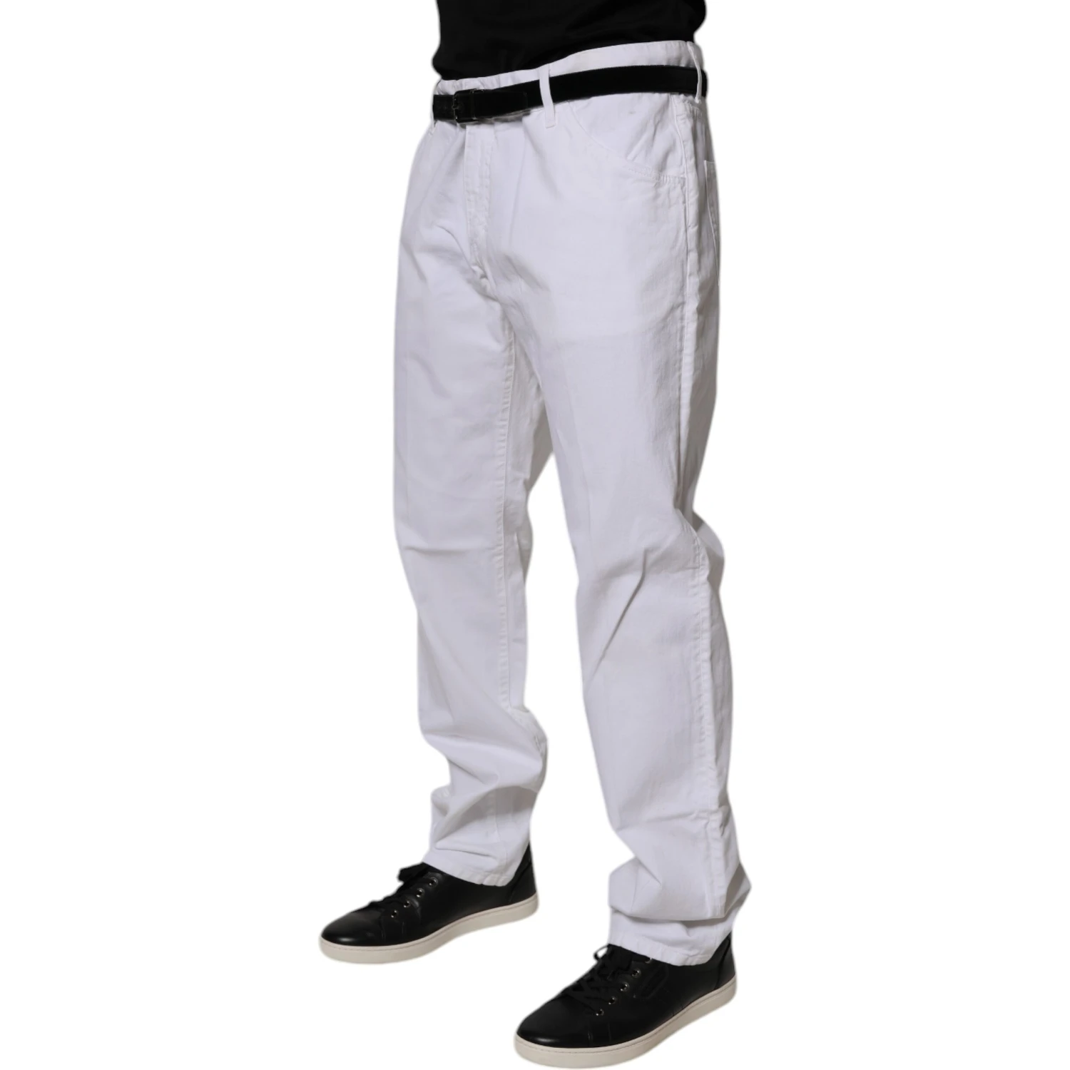 White Cotton Straight Men Denim Jeans