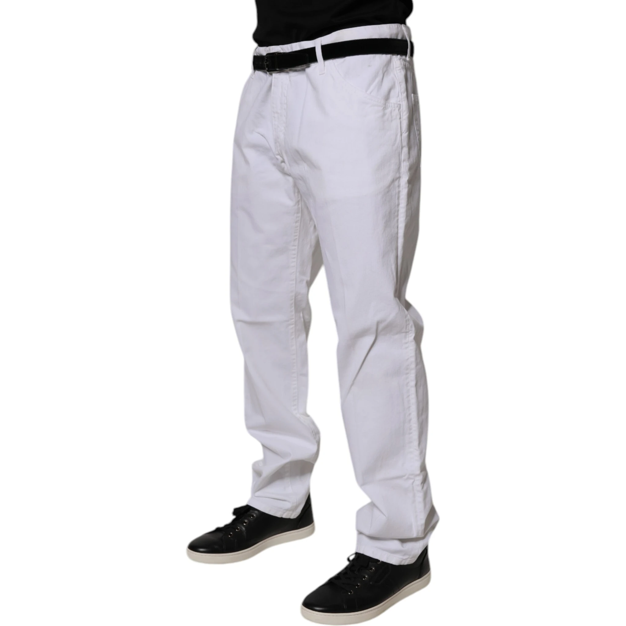 White Cotton Straight Men Denim Jeans