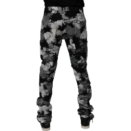 Multicolor Camouflage Tattered Skinny Denim Jeans