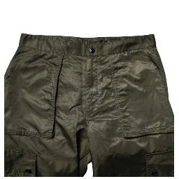 Dark Green Nylon Cargo Pants