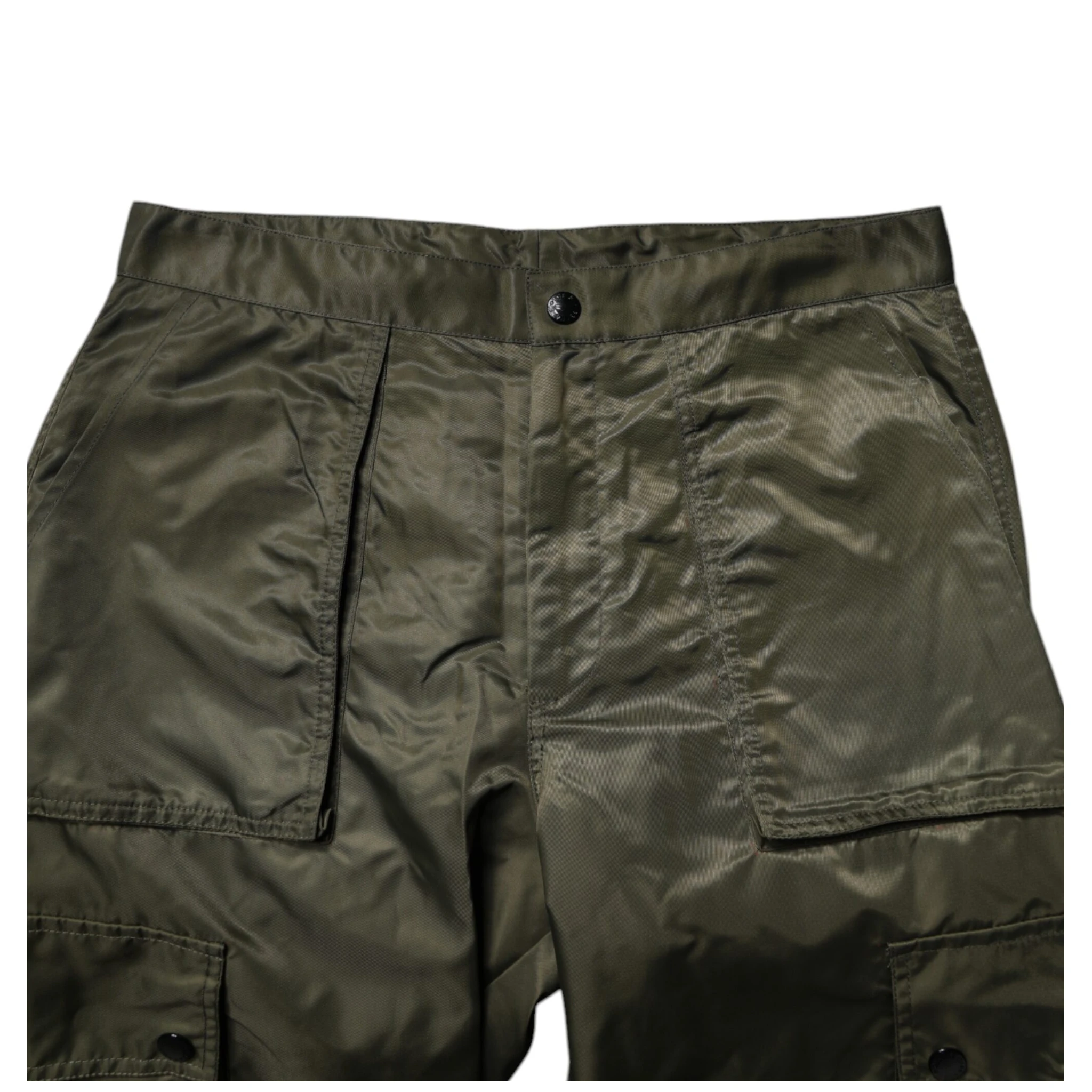 Dark Green Nylon Cargo Pants