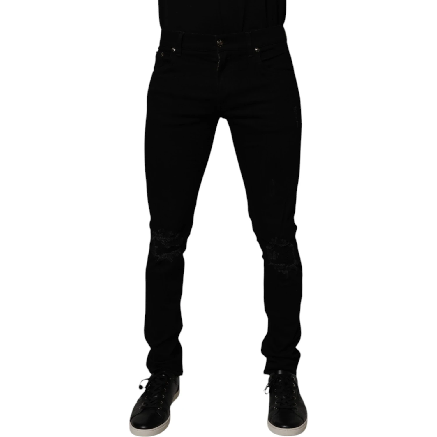 Black Cotton Stretch Skinny Men Denim Jeans