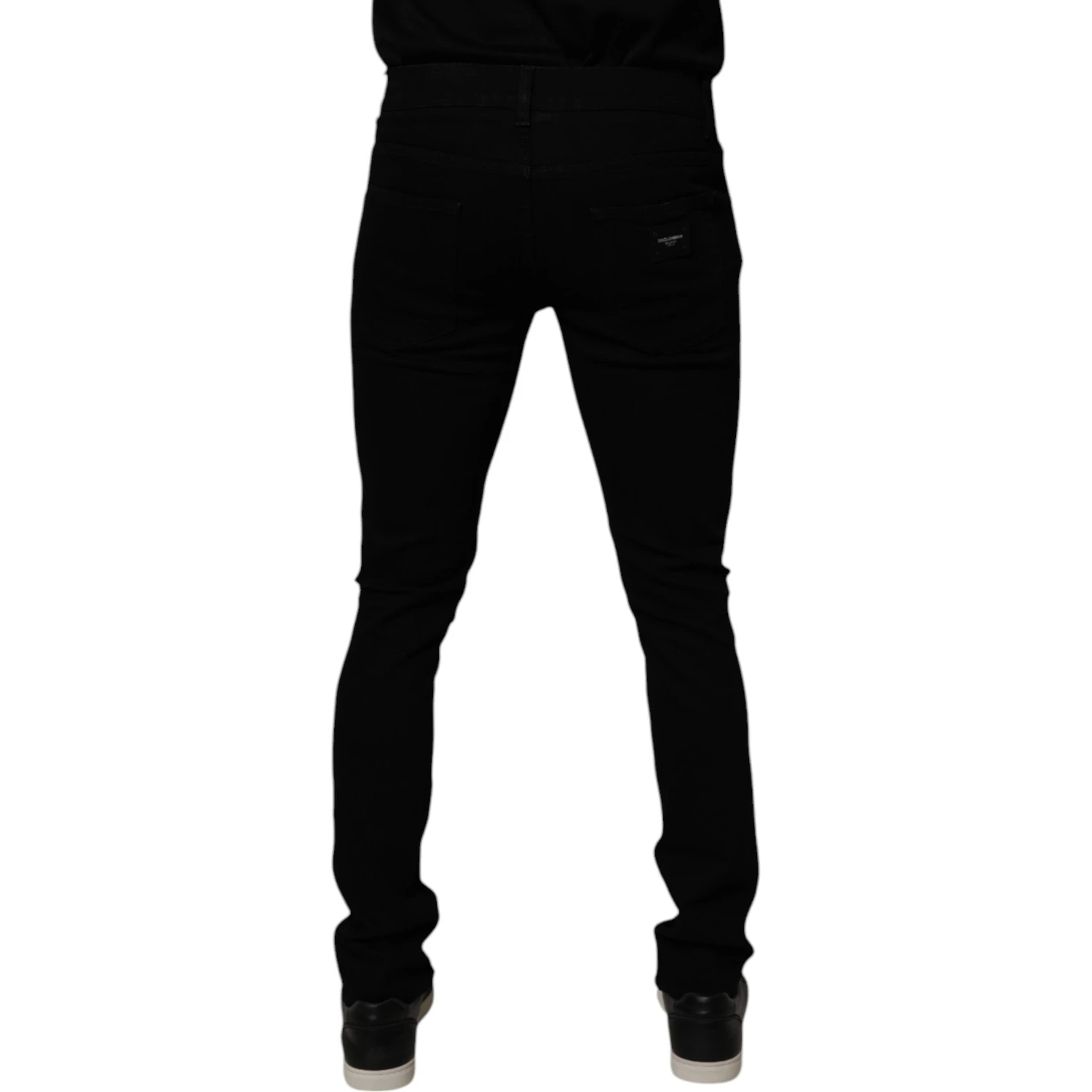 Black Cotton Stretch Skinny Men Denim Jeans