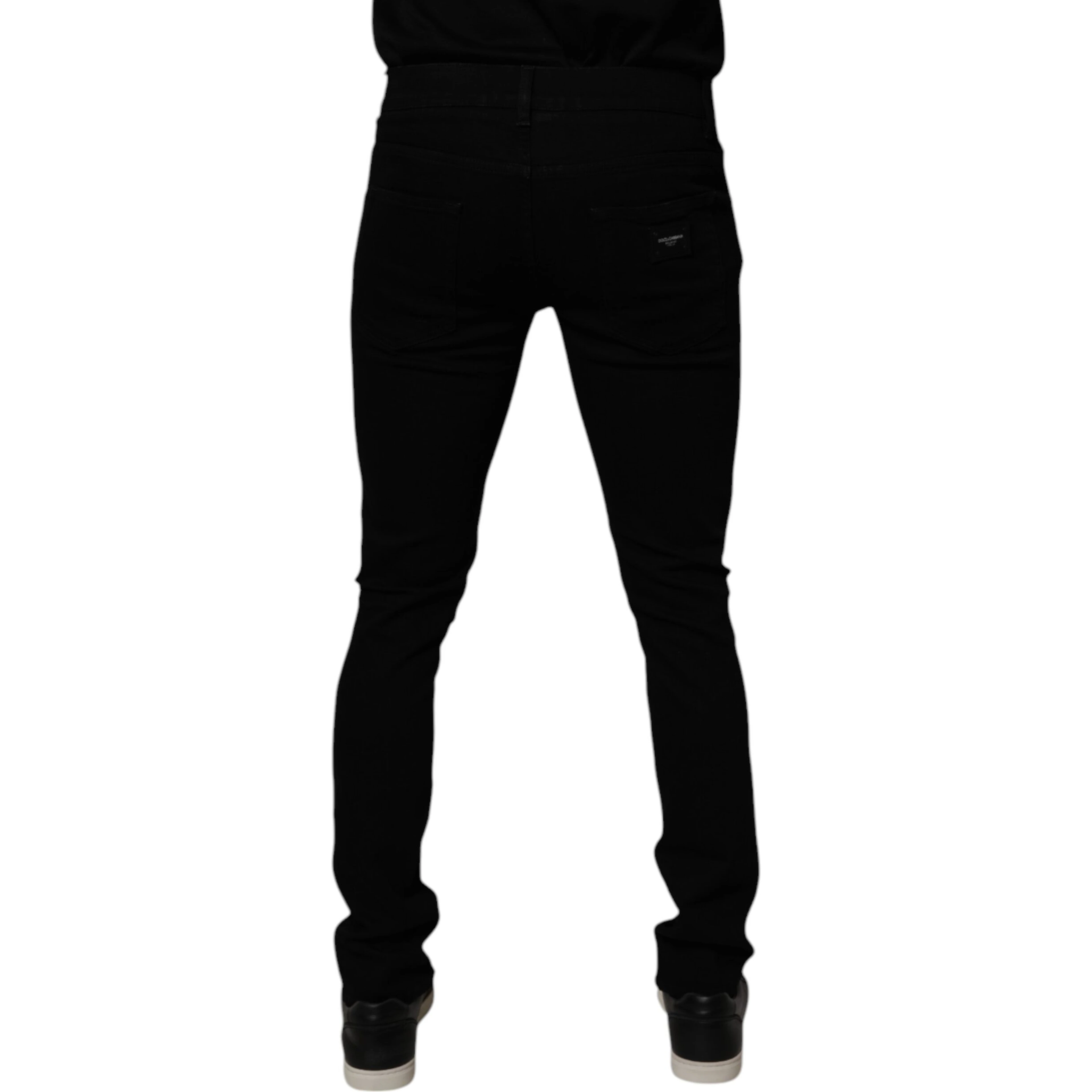 Black Cotton Stretch Skinny Men Denim Jeans