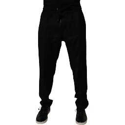 Black Wool Jogger Sweatpants Pants