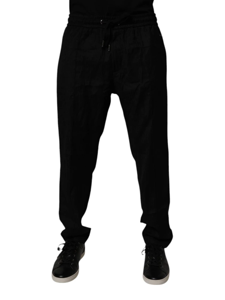 Black Wool Jogger Sweatpants Pants