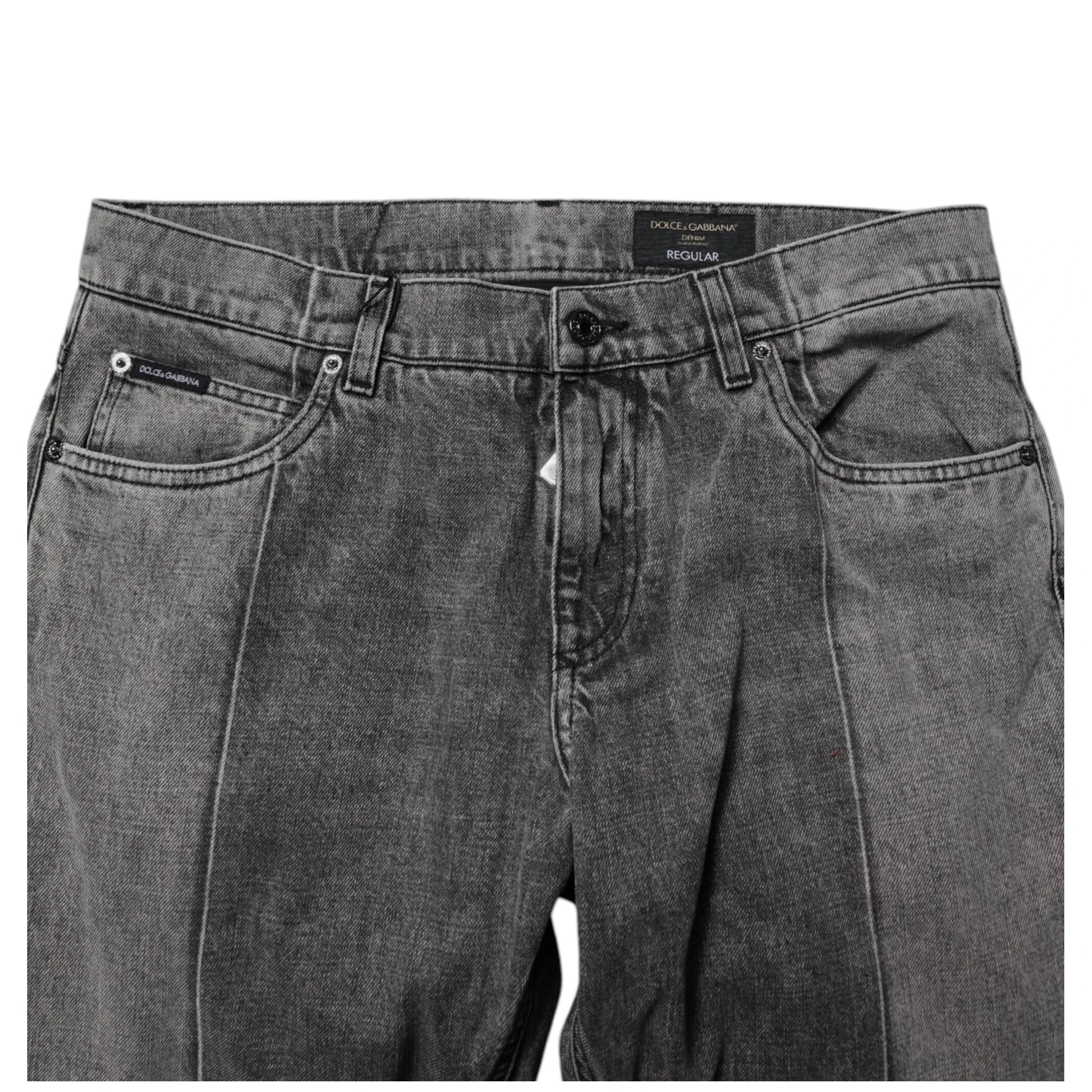 Two Tone Gray Cotton Denim Jeans