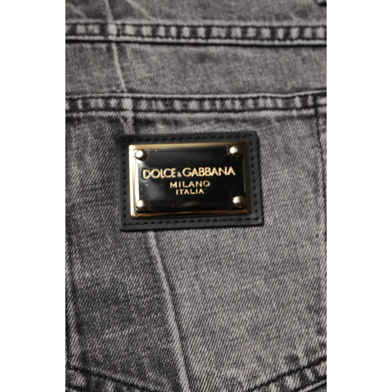 Two Tone Gray Cotton Denim Jeans