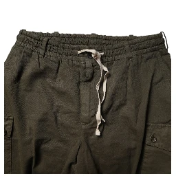 Brown Cotton Stretch Cargo Pants