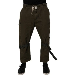 Brown Cotton Stretch Cargo Pants