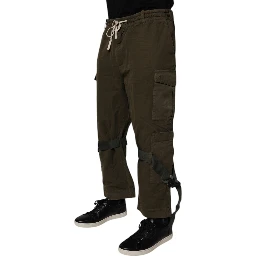 Brown Cotton Stretch Cargo Pants