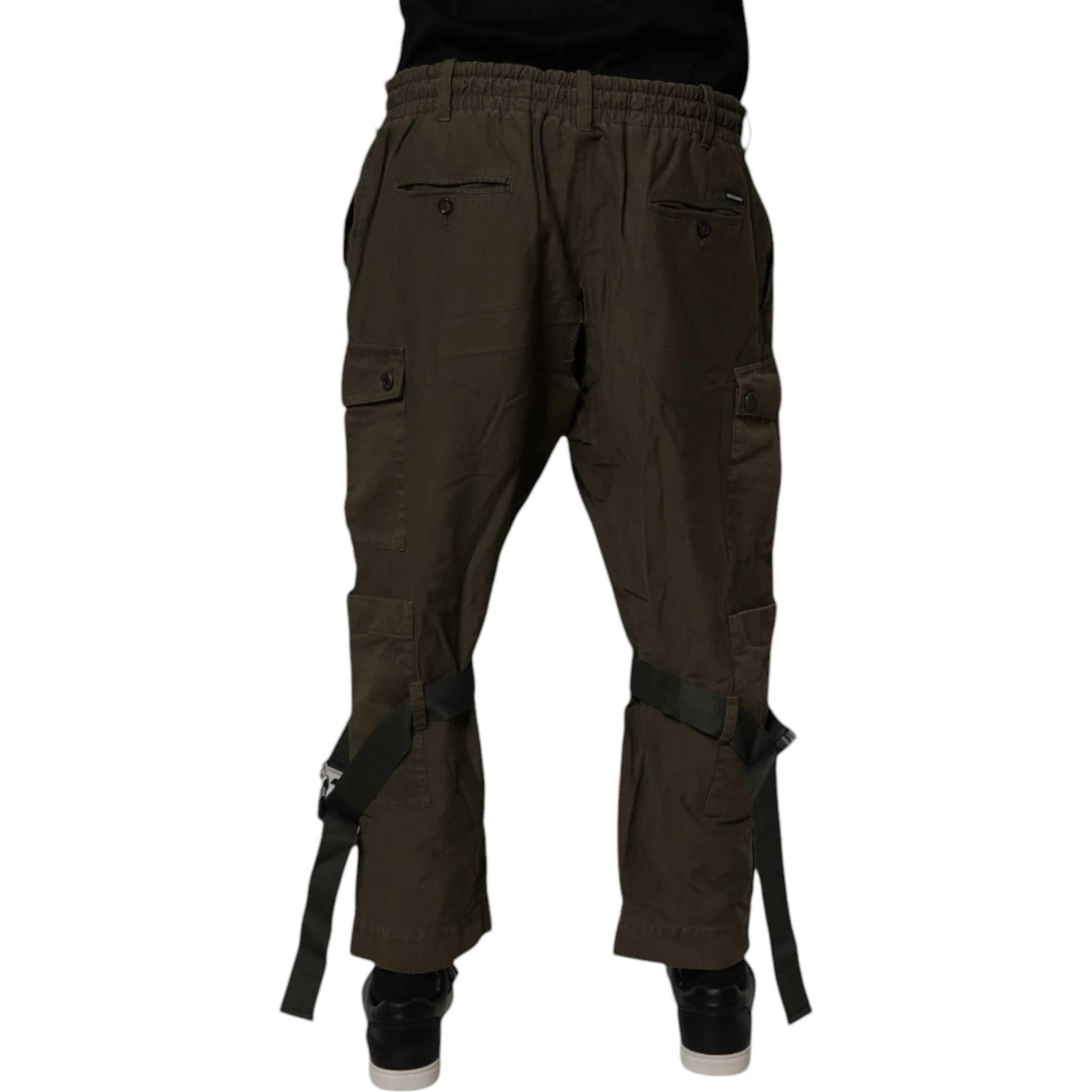 Brown Cotton Stretch Cargo Pants