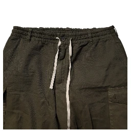 Brown Cotton Stretch Cargo Pants