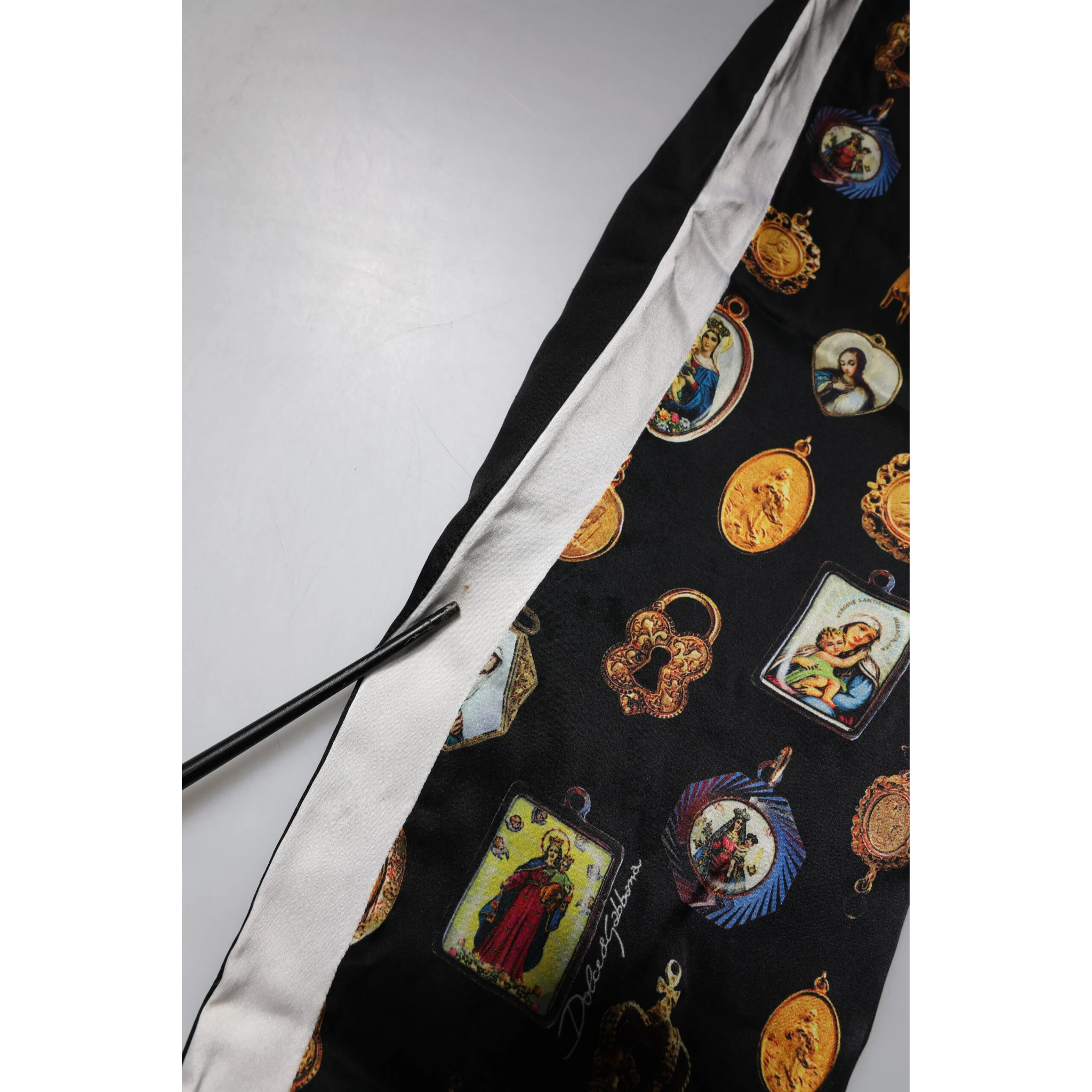 Black Religious Print Silk Men Jogger Pants