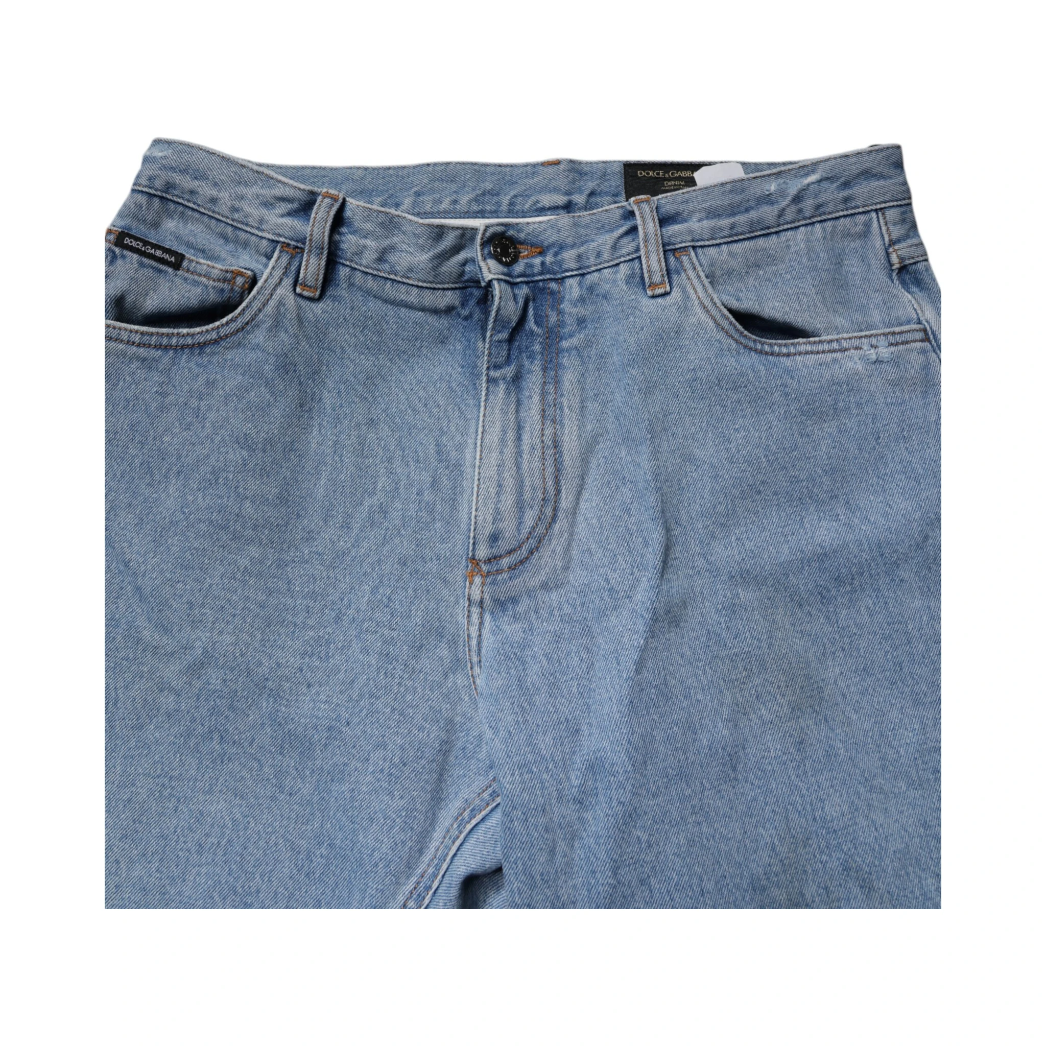 Blue Cotton Skinny Men Denim Mid Waist Jeans