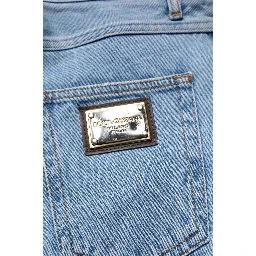 Blue Cotton Skinny Men Denim Mid Waist Jeans