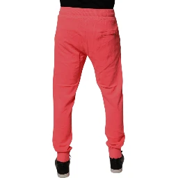 Neon Red Cotton Jogger Men Sweatpants Pants