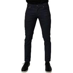 Dark Blue Cotton Stretch Skinny Denim Jeans