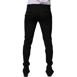 Black Wool Tapered Formal Dress Pants