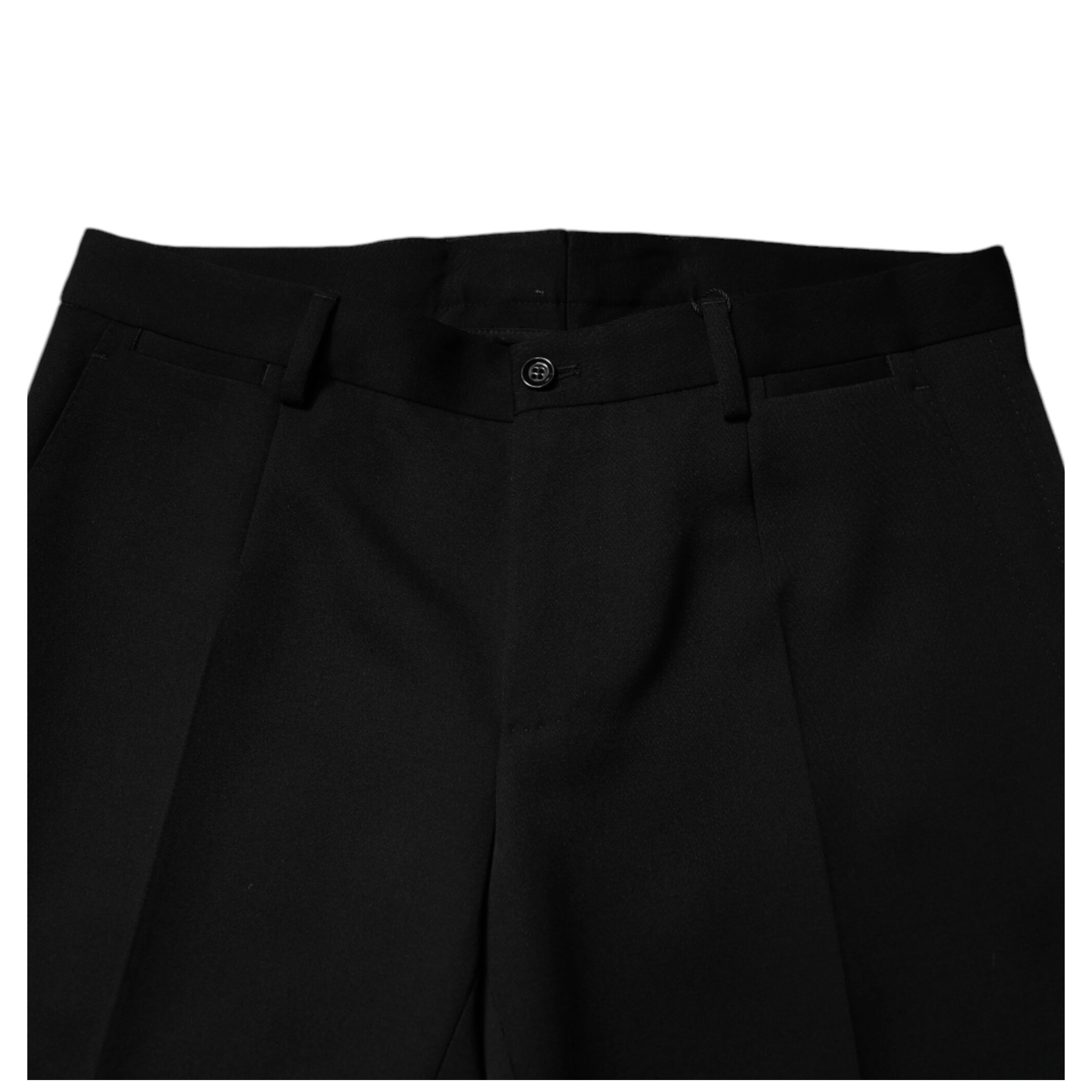 Black Wool Tapered Formal Dress Pants