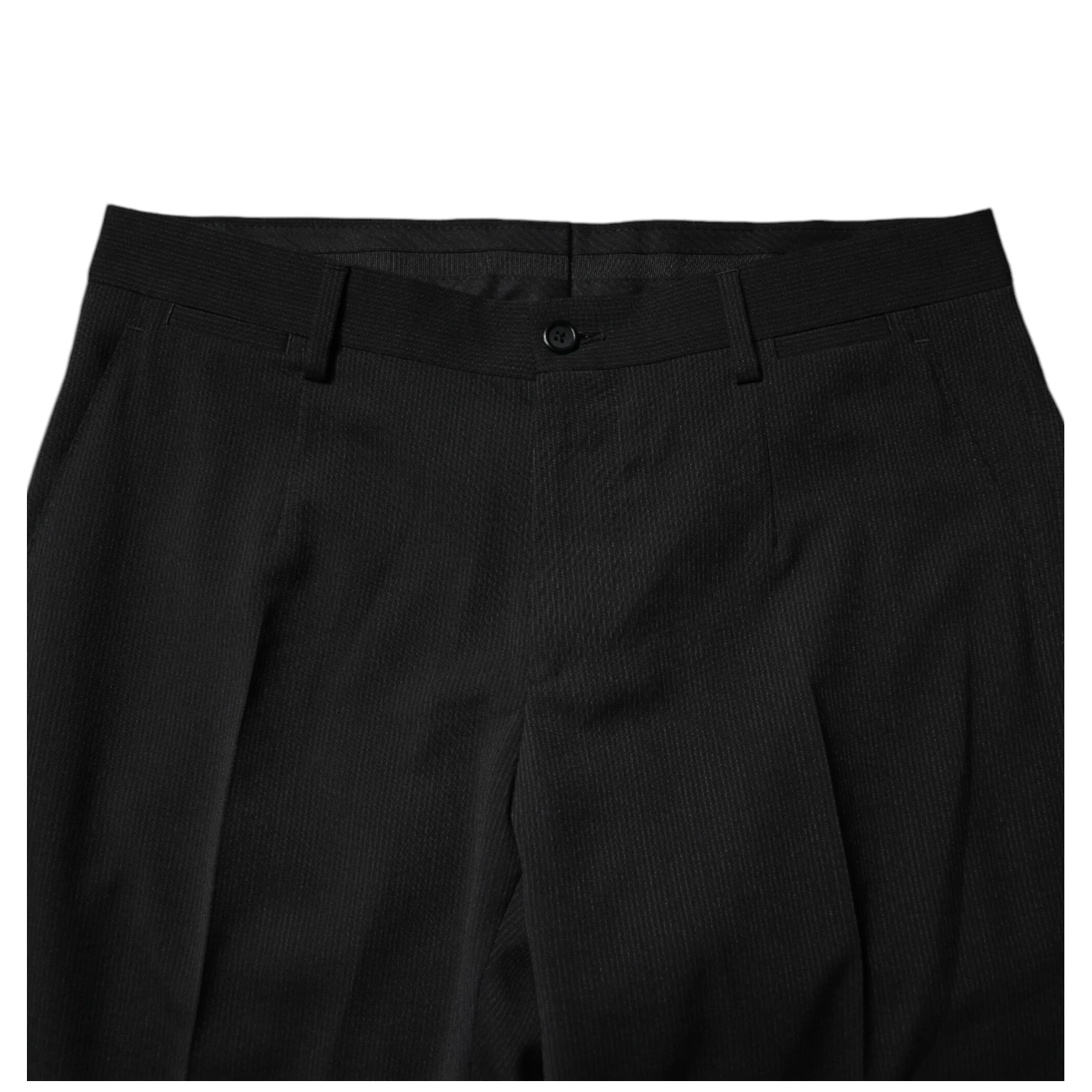 Black Polyester Tapered Formal Men Dress Pants