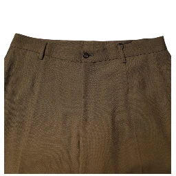 Brown Wool Straight Formal Dress Pants