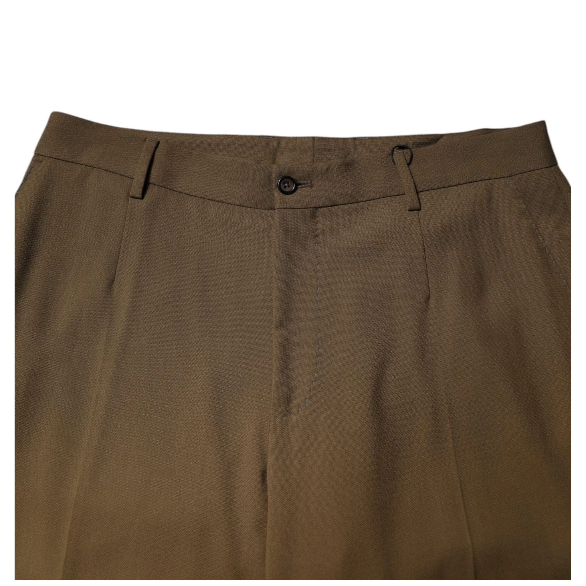 Brown Wool Straight Formal Dress Pants