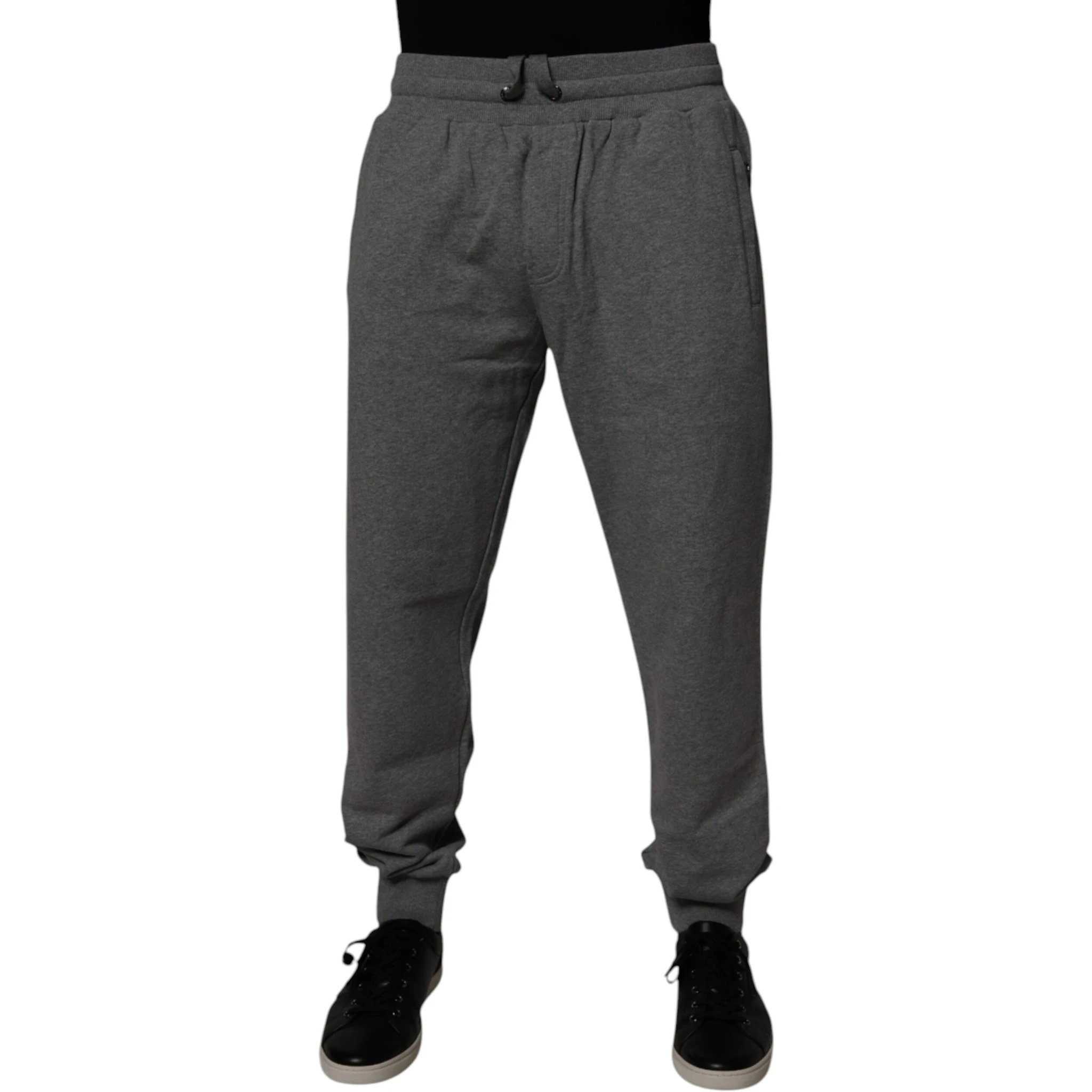 Gray Logo Cotton Jogger Men Sweatpants Pants