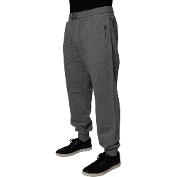 Gray Logo Cotton Jogger Men Sweatpants Pants