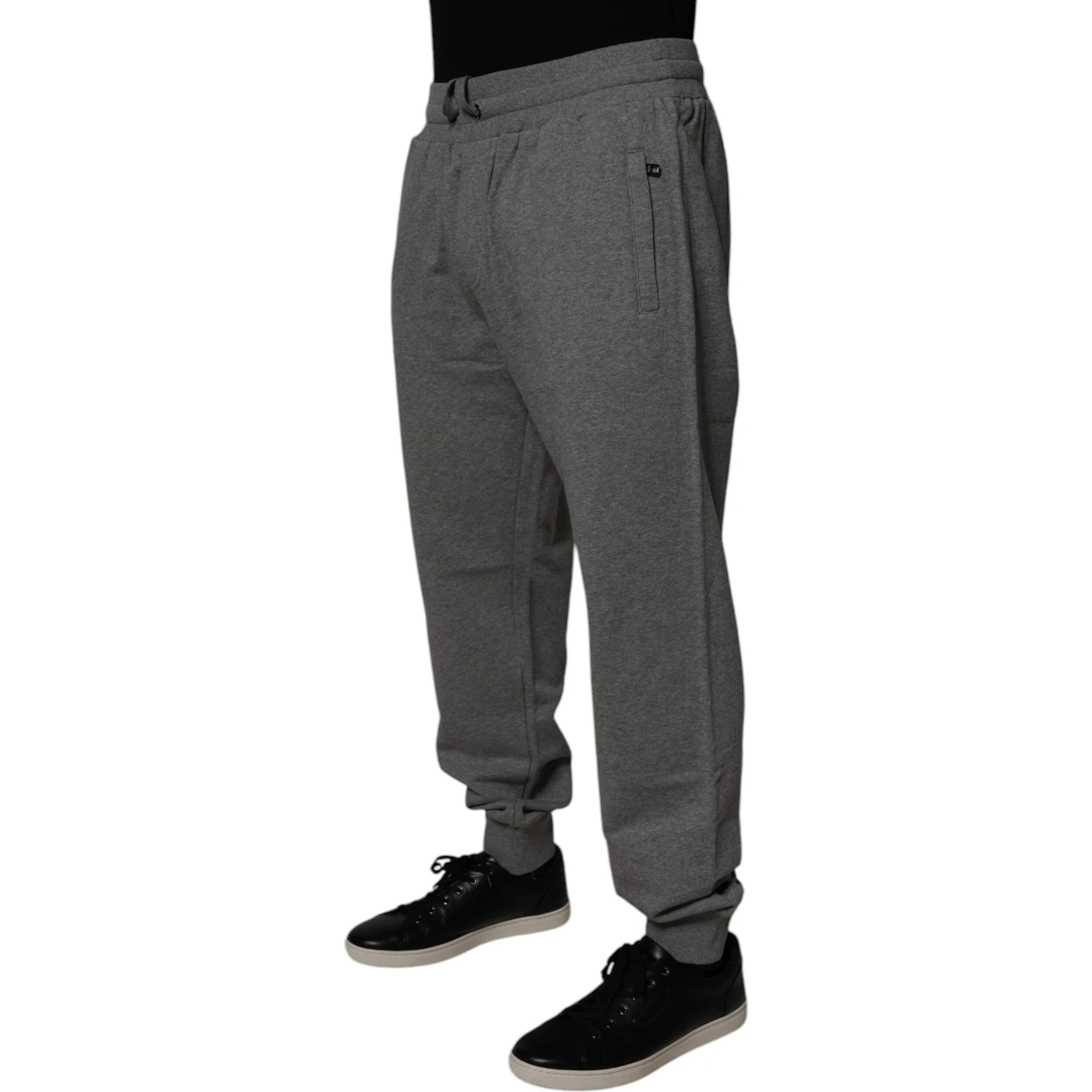 Gray Logo Cotton Jogger Men Sweatpants Pants