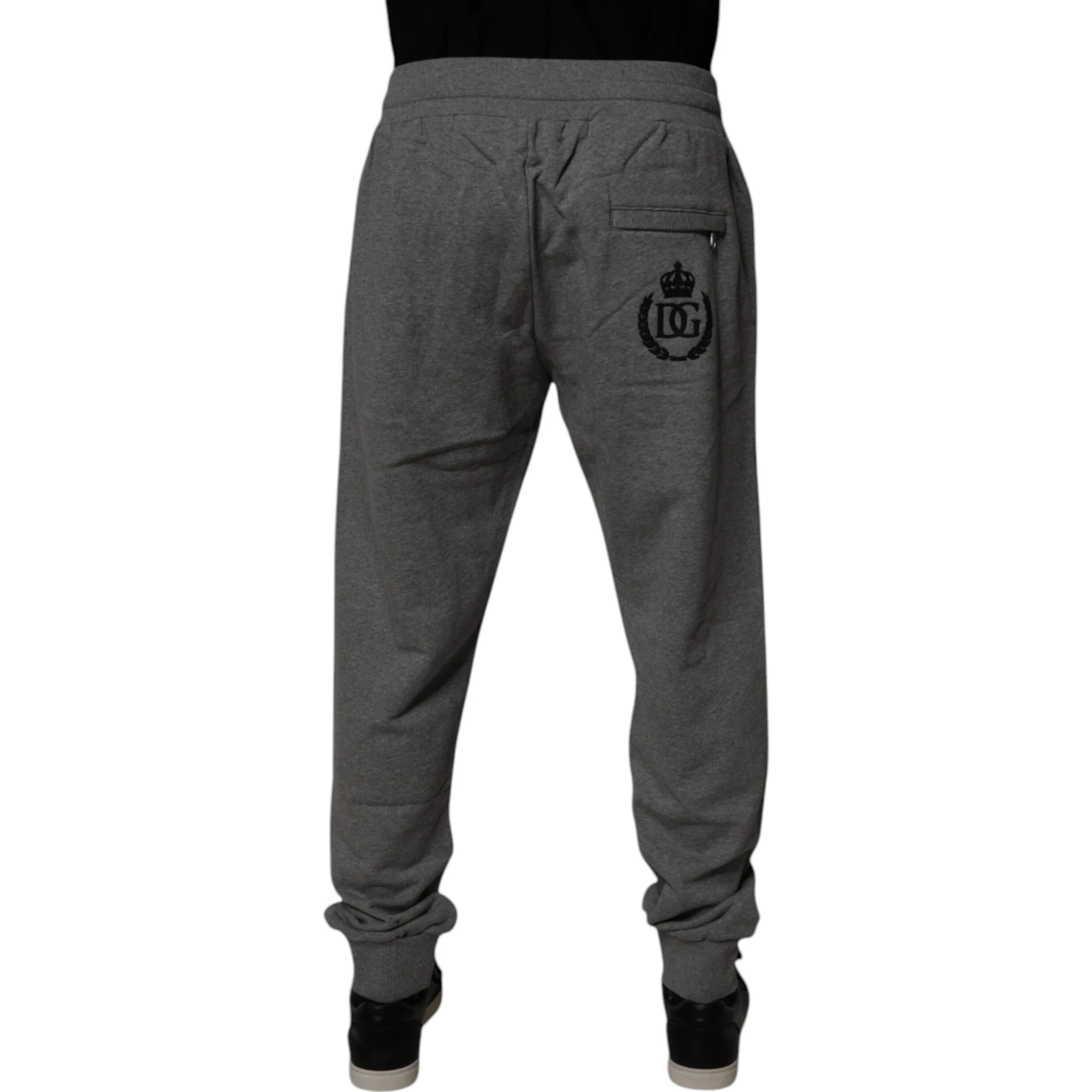 Gray Logo Cotton Jogger Men Sweatpants Pants