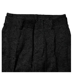 Black Brocade Polyester Skinny Dress Pants