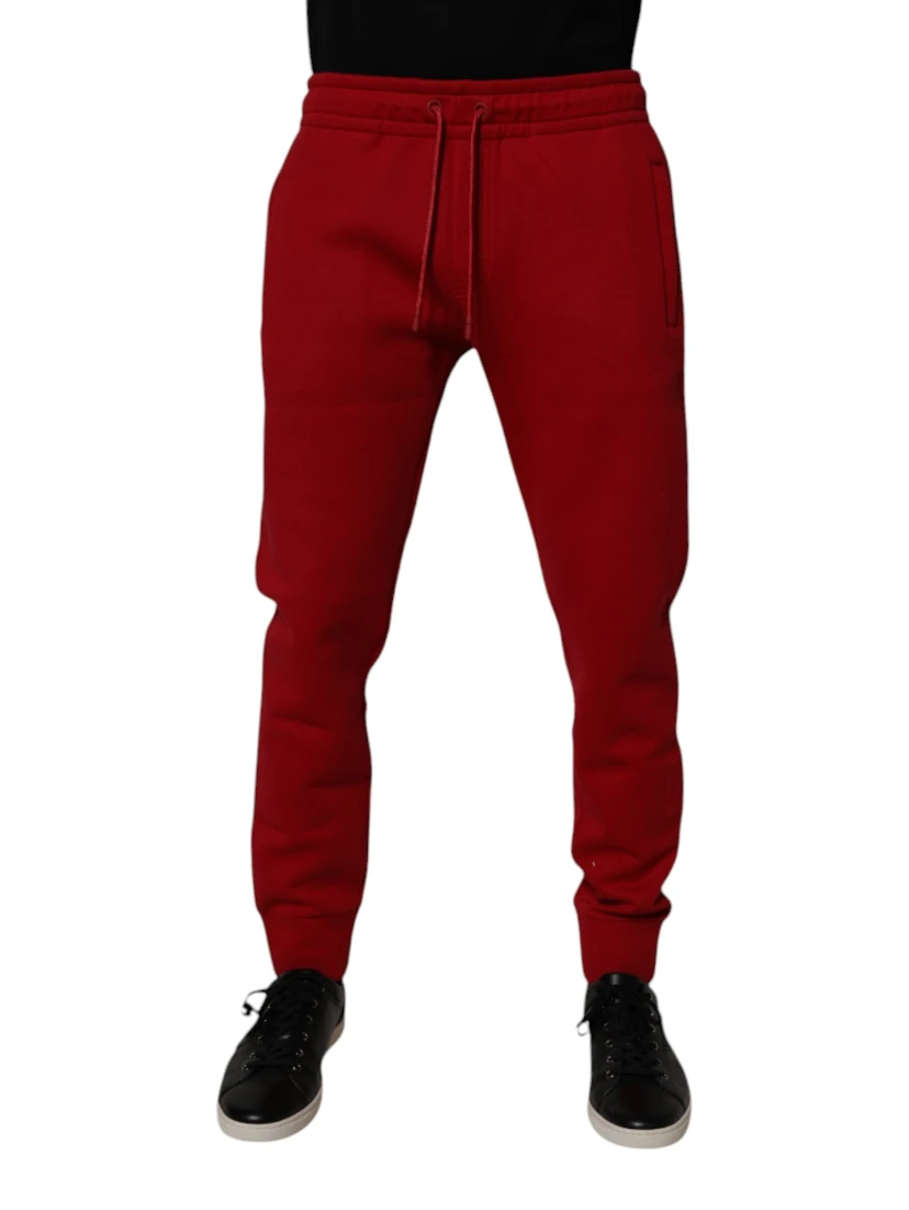 Red DG Logo Cotton Jogger Men Sweatpants Pants
