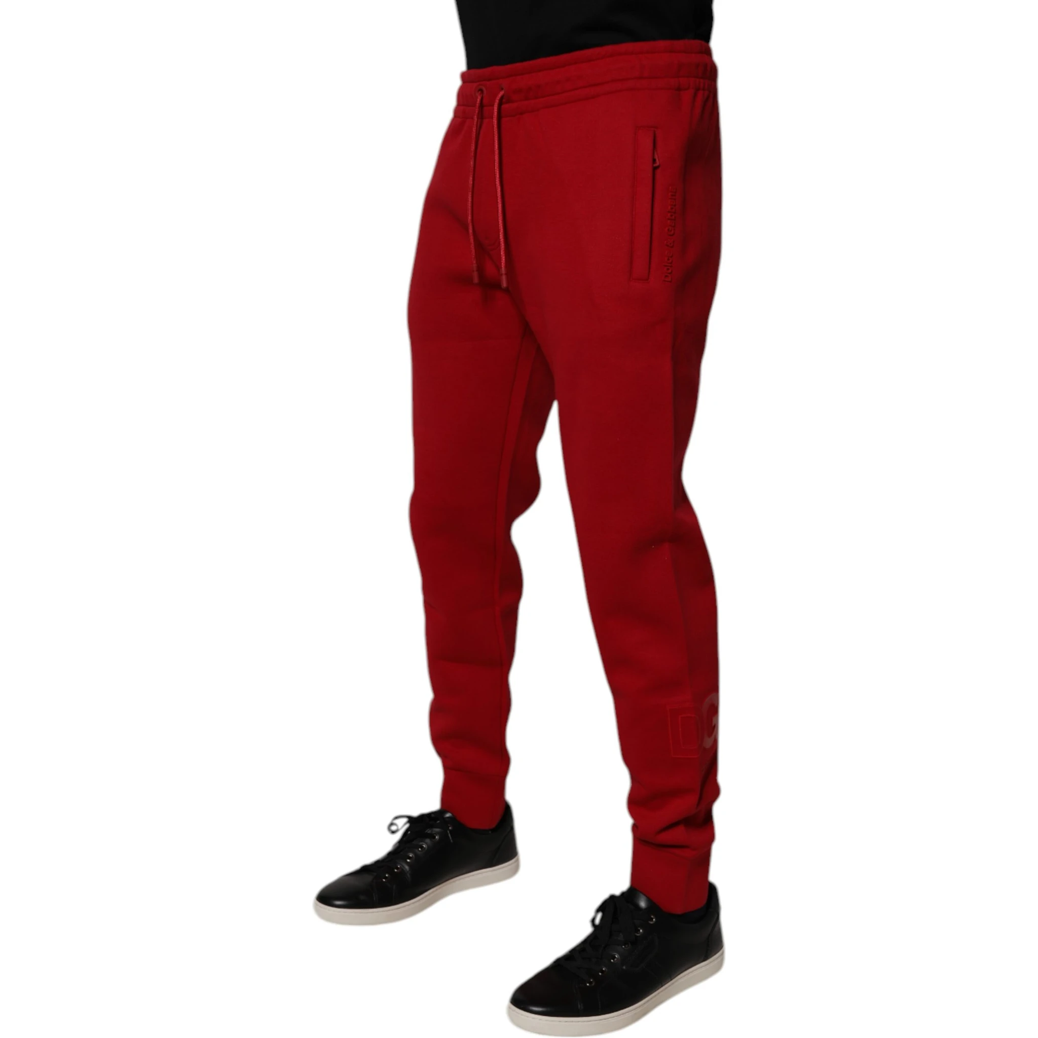 Red DG Logo Cotton Jogger Men Sweatpants Pants