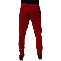 Red DG Logo Cotton Jogger Men Sweatpants Pants
