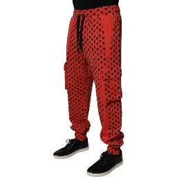 Red Hearts Cargo Jogger Men Sweatpants Pants