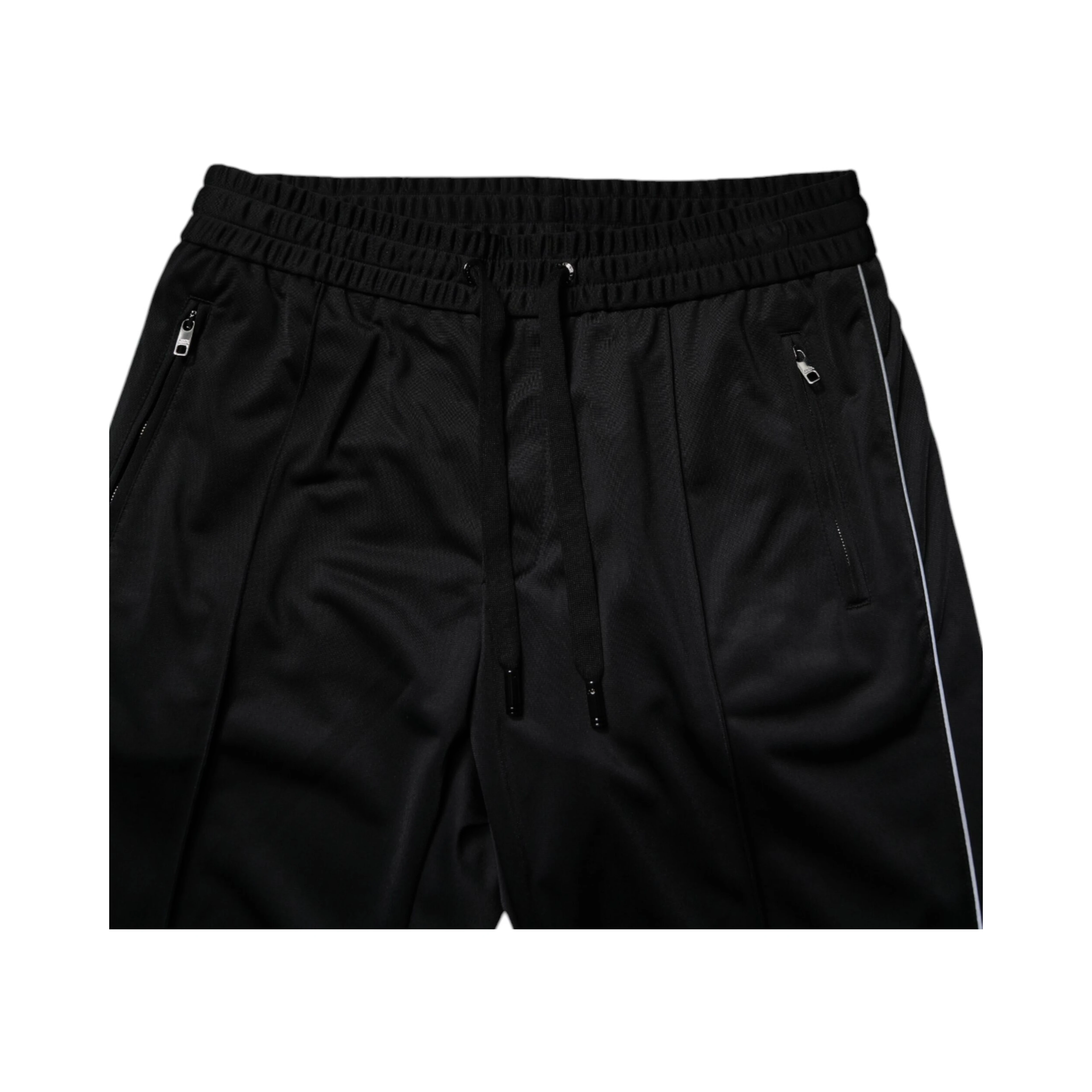 Black Polyester Men Jogger Sweatpants Pants