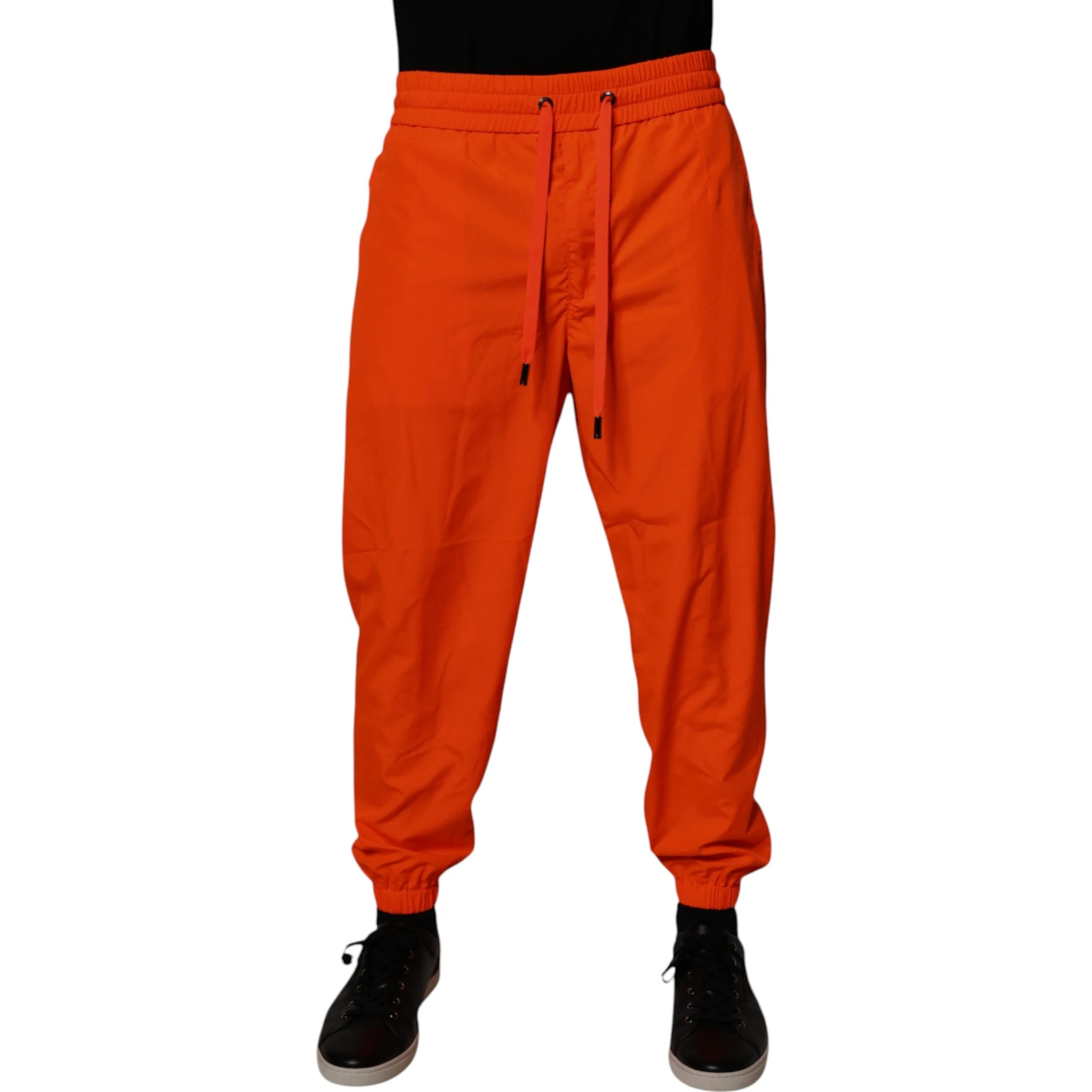 Orange Polyester Men Jogger Sweatpants Pants