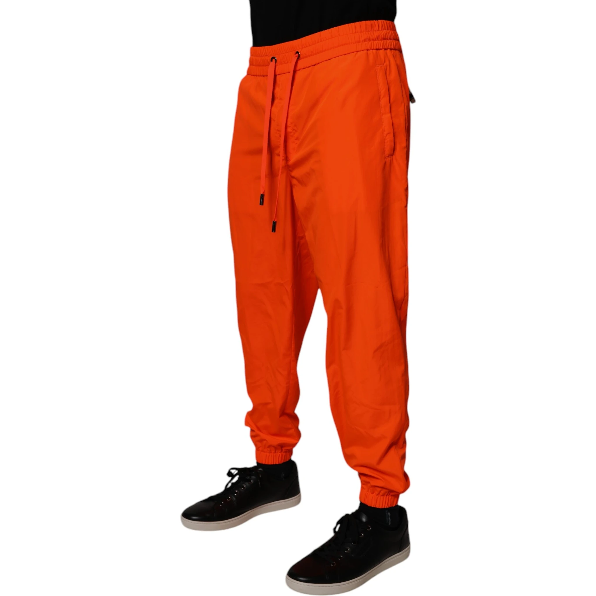 Orange Polyester Men Jogger Sweatpants Pants