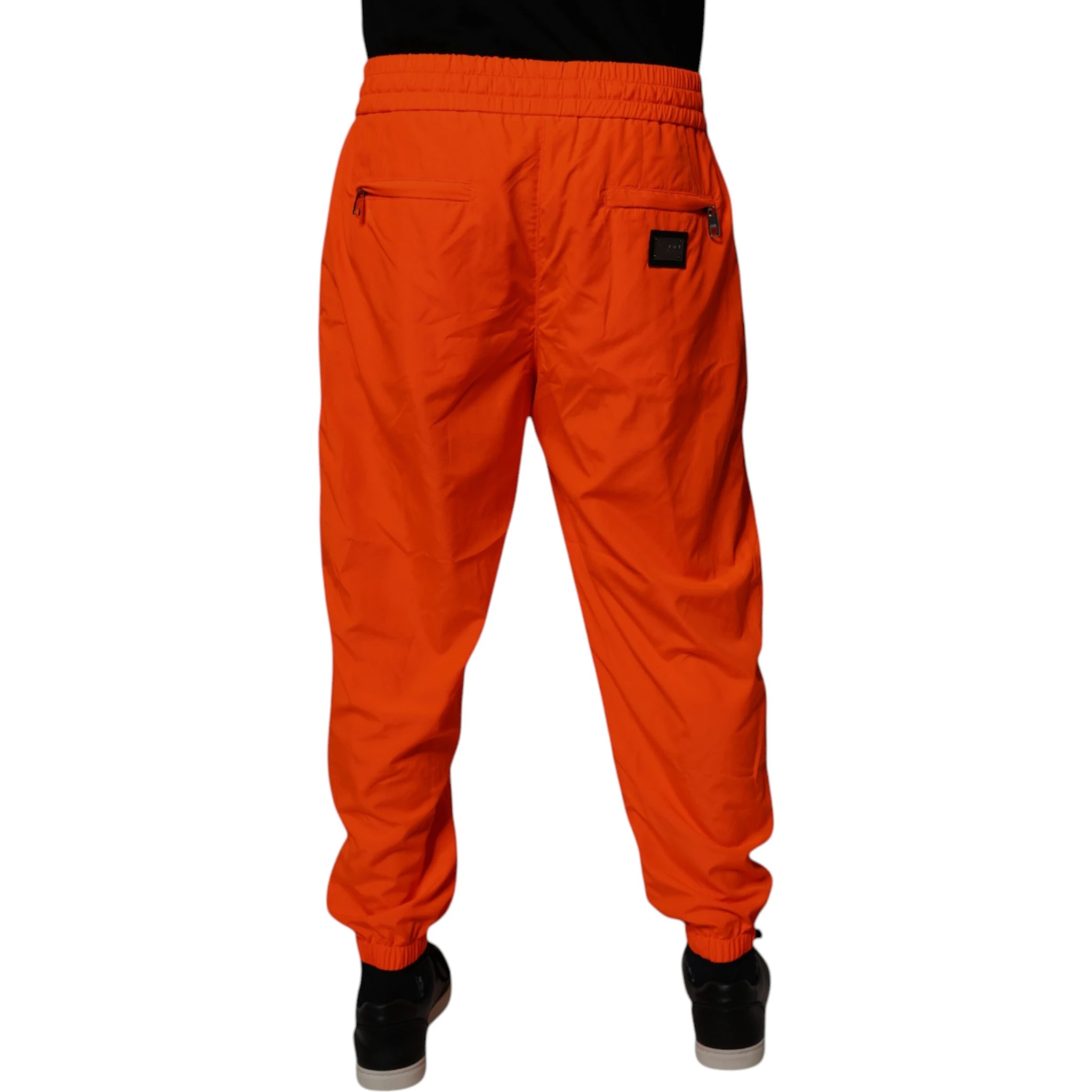 Orange Polyester Men Jogger Sweatpants Pants