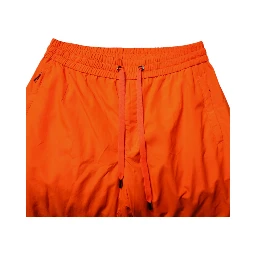 Orange Polyester Men Jogger Sweatpants Pants