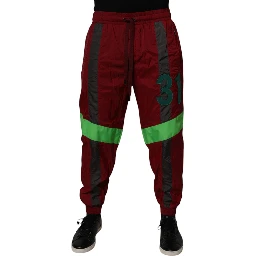 Maroon Nylon Men Jogger Sweatpants Pants