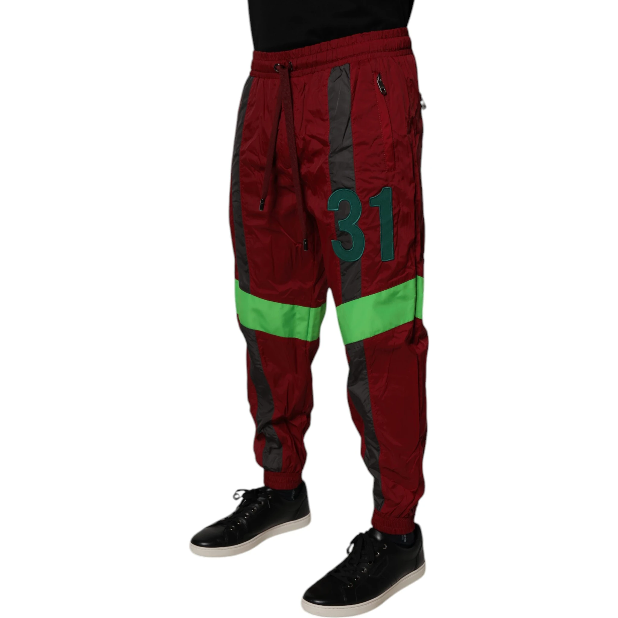 Maroon Nylon Men Jogger Sweatpants Pants