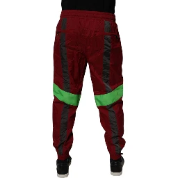 Maroon Nylon Men Jogger Sweatpants Pants