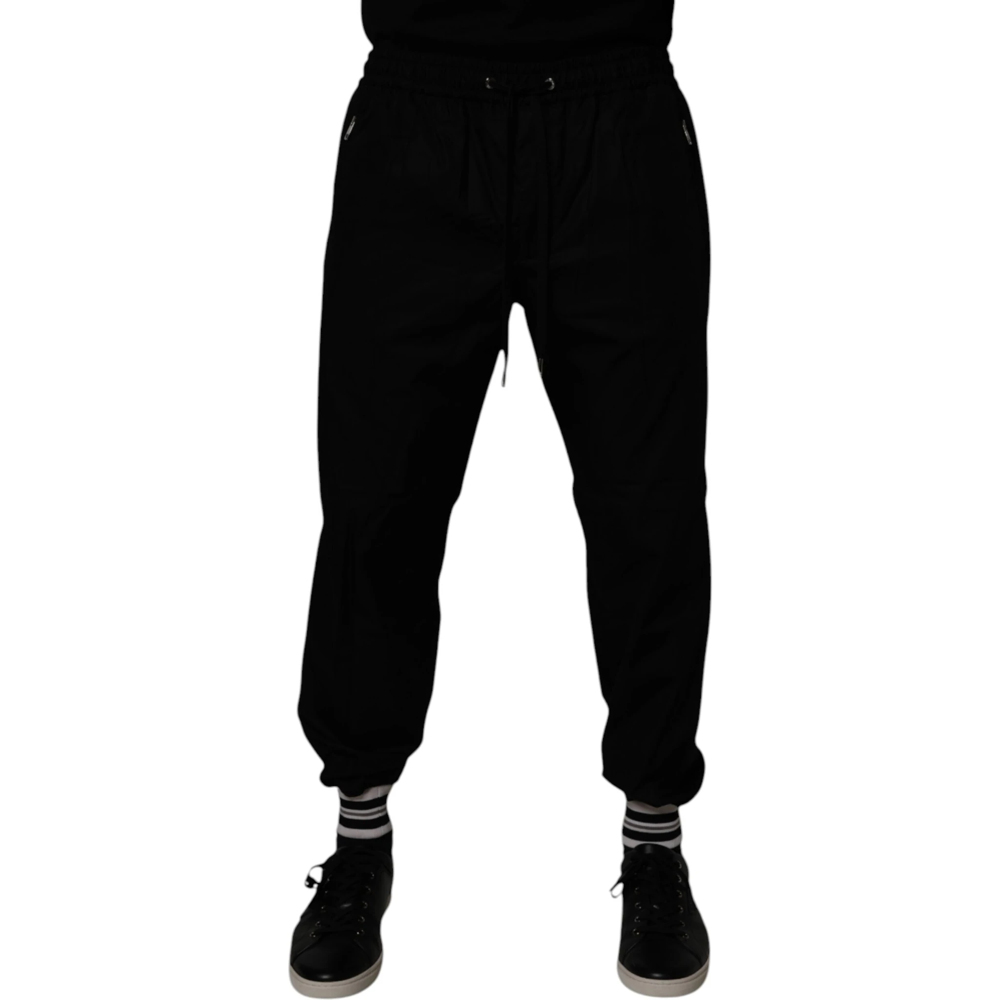 Black Cotton Men Jogger Sweatpants Pants