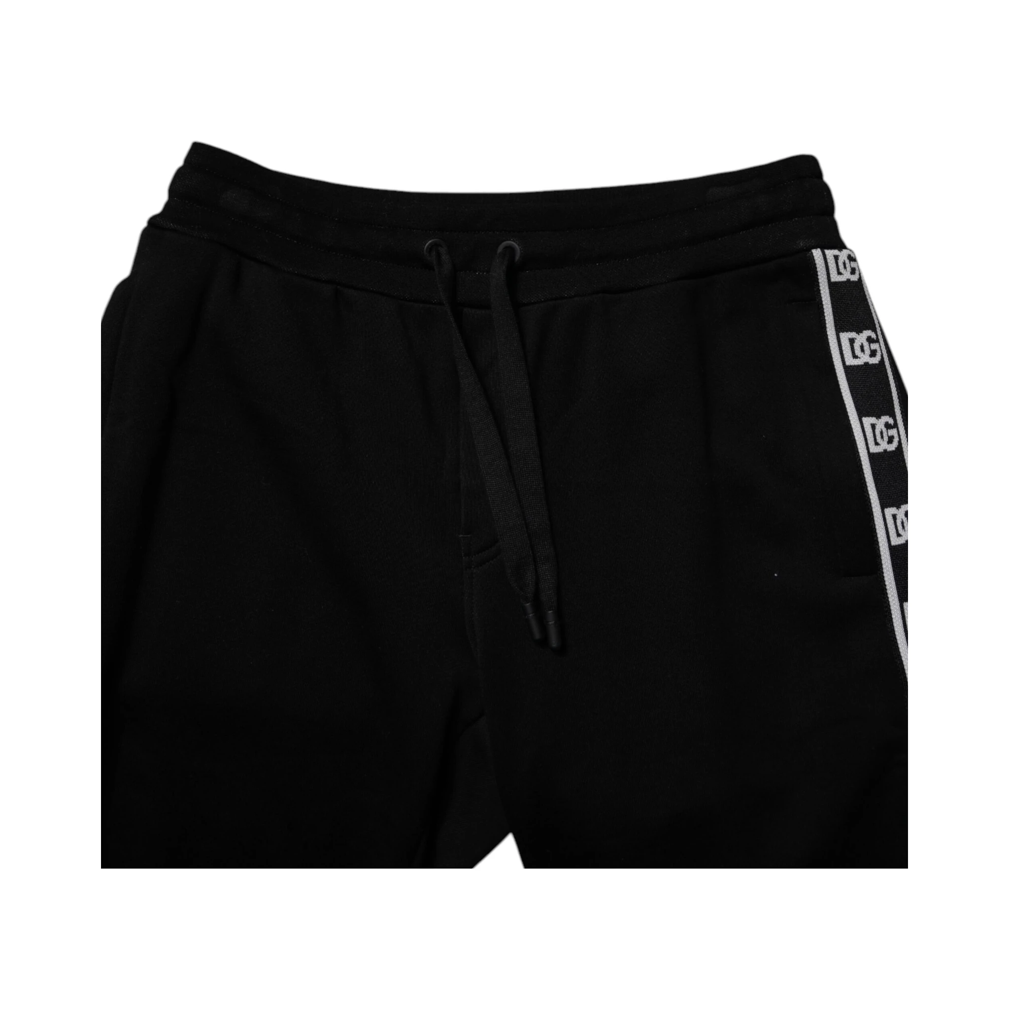 Black Cotton Blend Cropped Sweatpants Pants