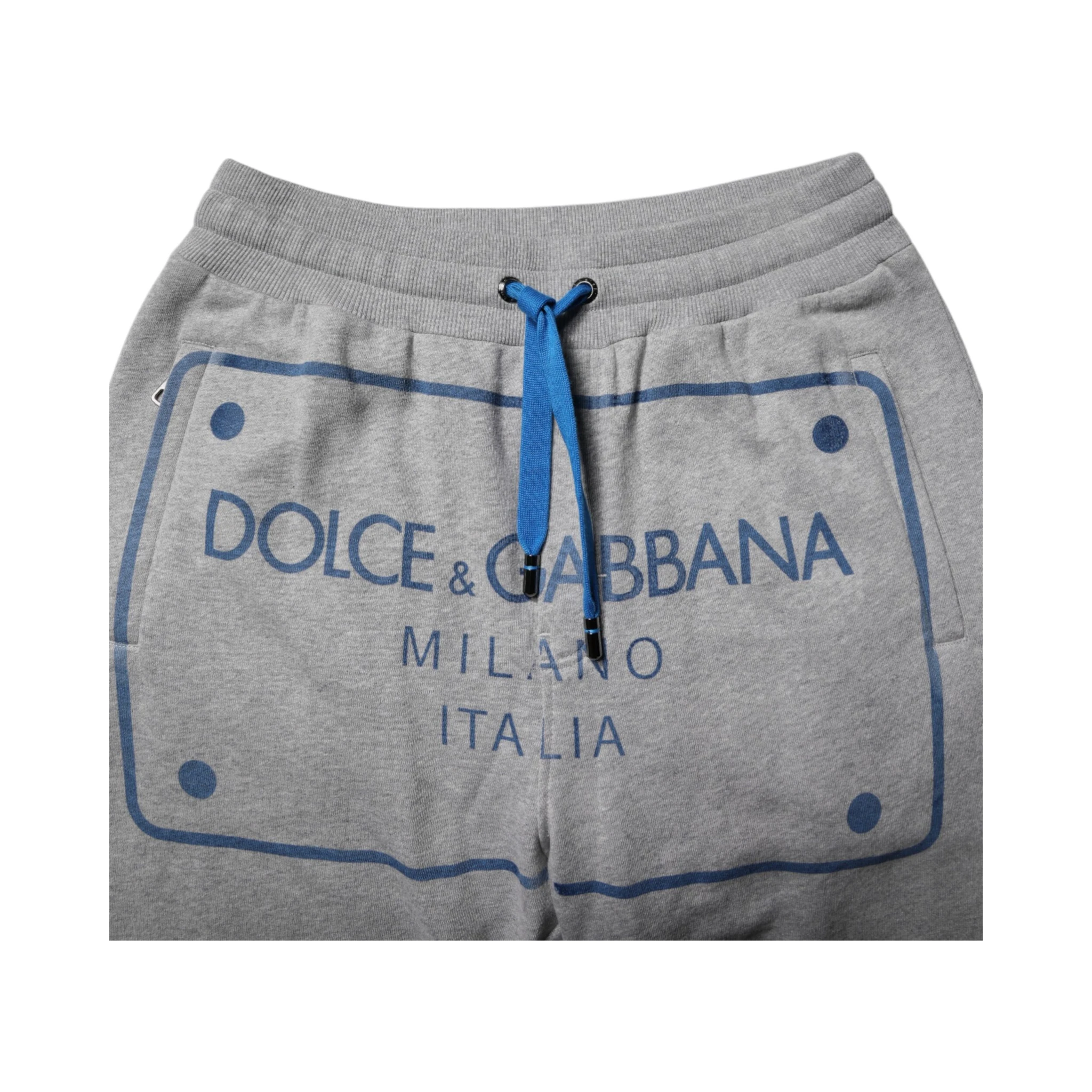 Gray Logo Cotton Men Jogger Sweatpants Pants