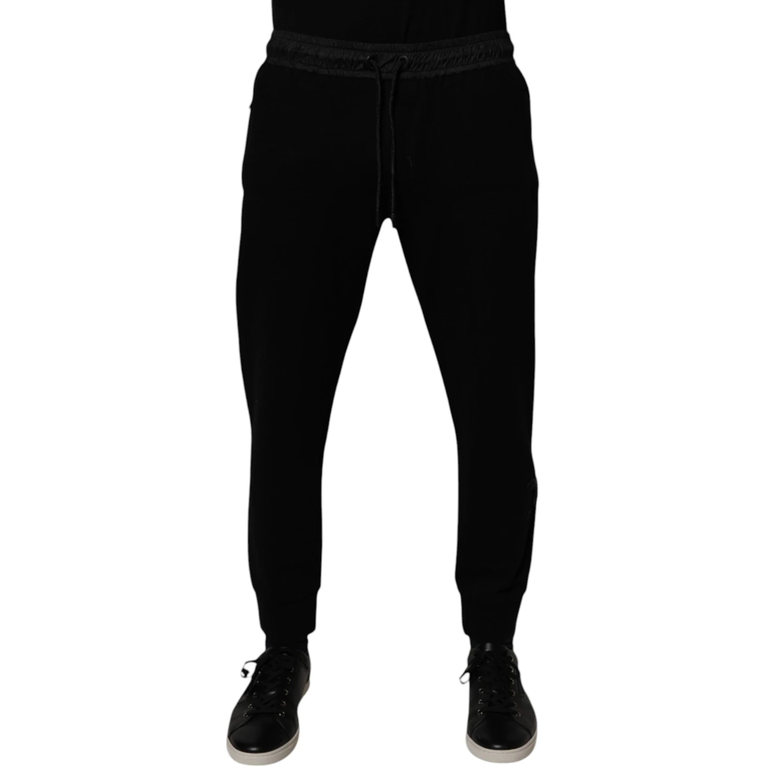 Black Cotton Blend Men Jogger Sweatpants Pants